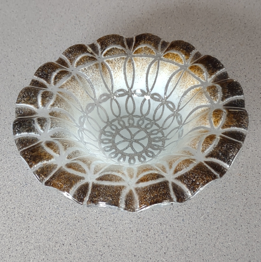 Lower price!*Fused art glass dish***